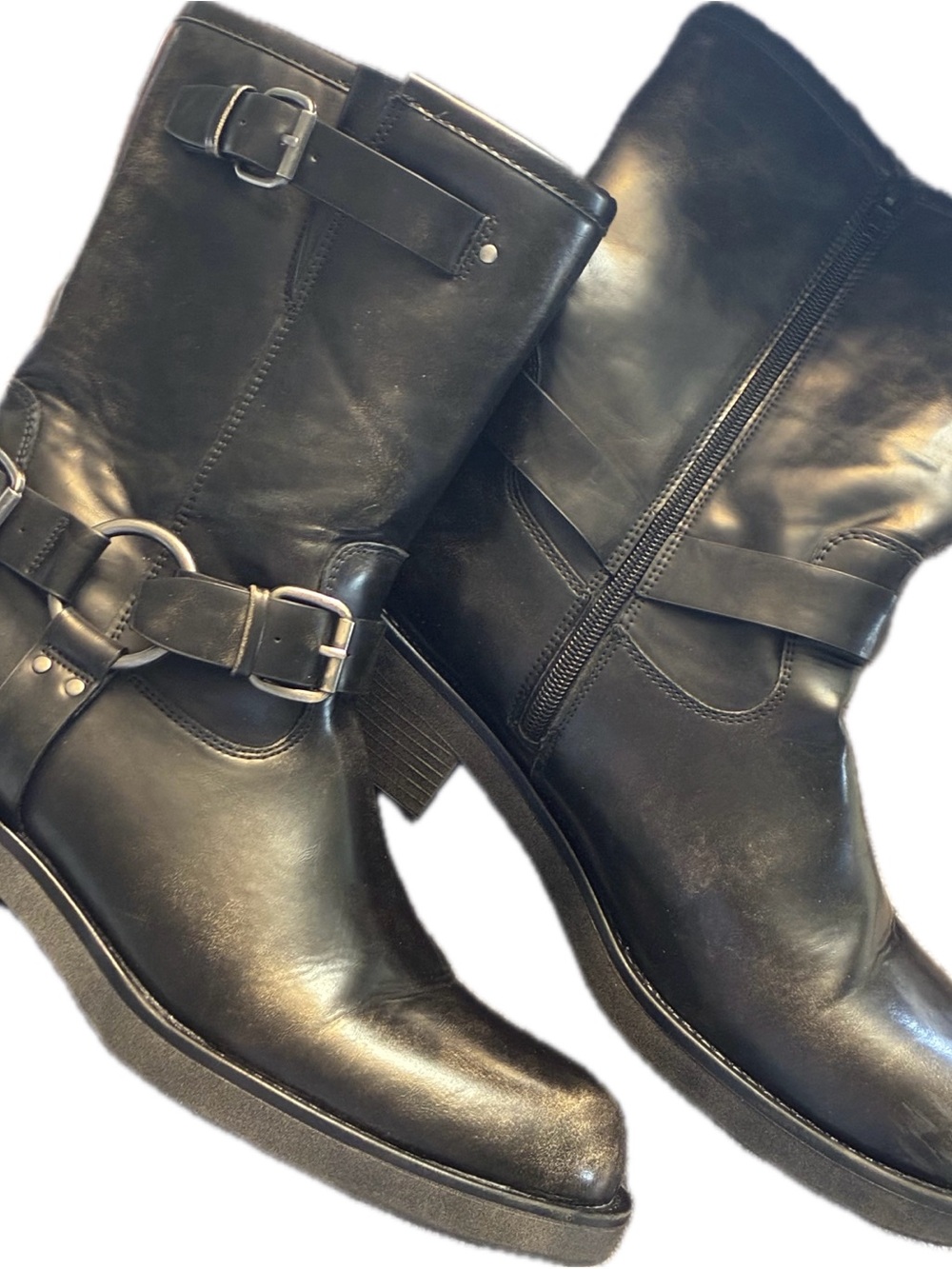 Bull Boxer Black Motorcycle Boot Women Size 10